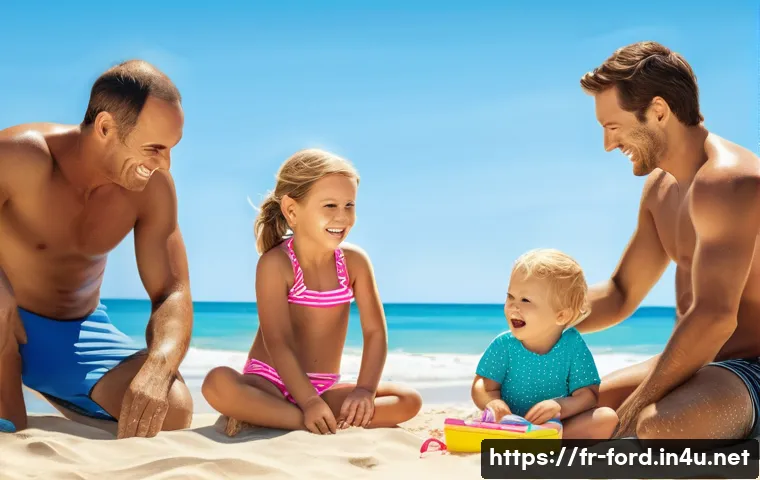 포드 F 150의 적재 용량 - **Prompt 1: Family Beach Day**
    "A happy family of four (parents in their 30s, a boy around 7, an...